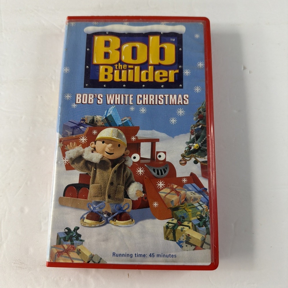 Bob the Builder  Bob's White Christmas VHS Movie VTG 2001 Animated Red Clamshell